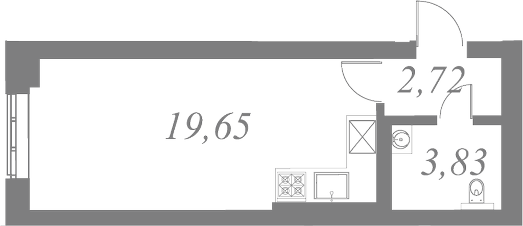 План квартиры №136 с 1 спальней на 2 этаже 2 корпуса ЖК Neva Residence